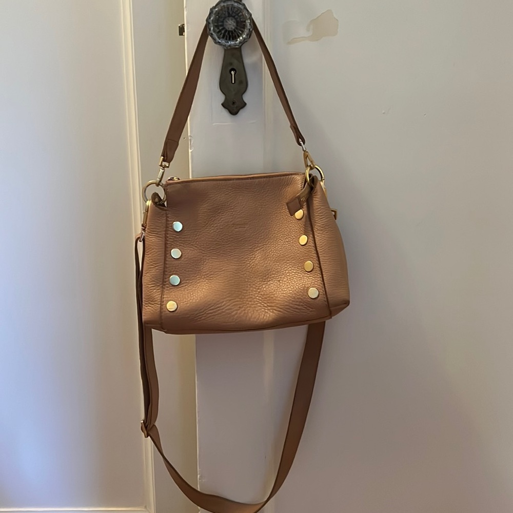 Hammit Crossbody leather purse- natural color leather
